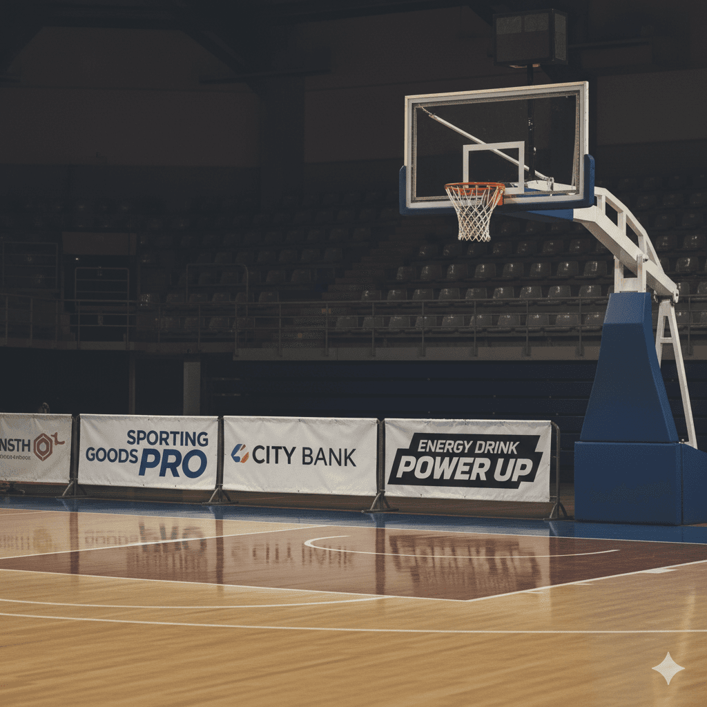 Basketball court billboard