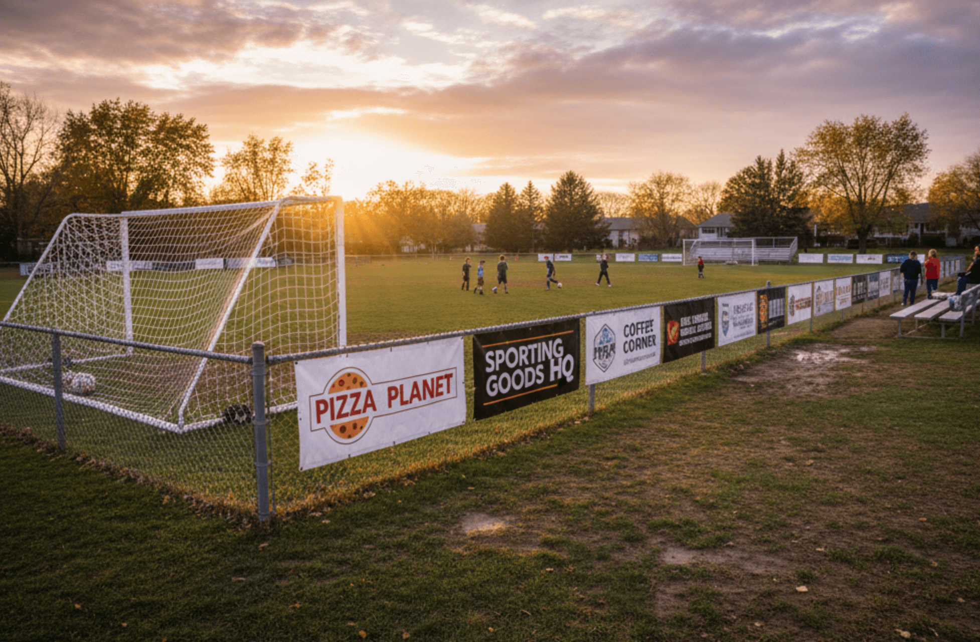 Soccer field billboard